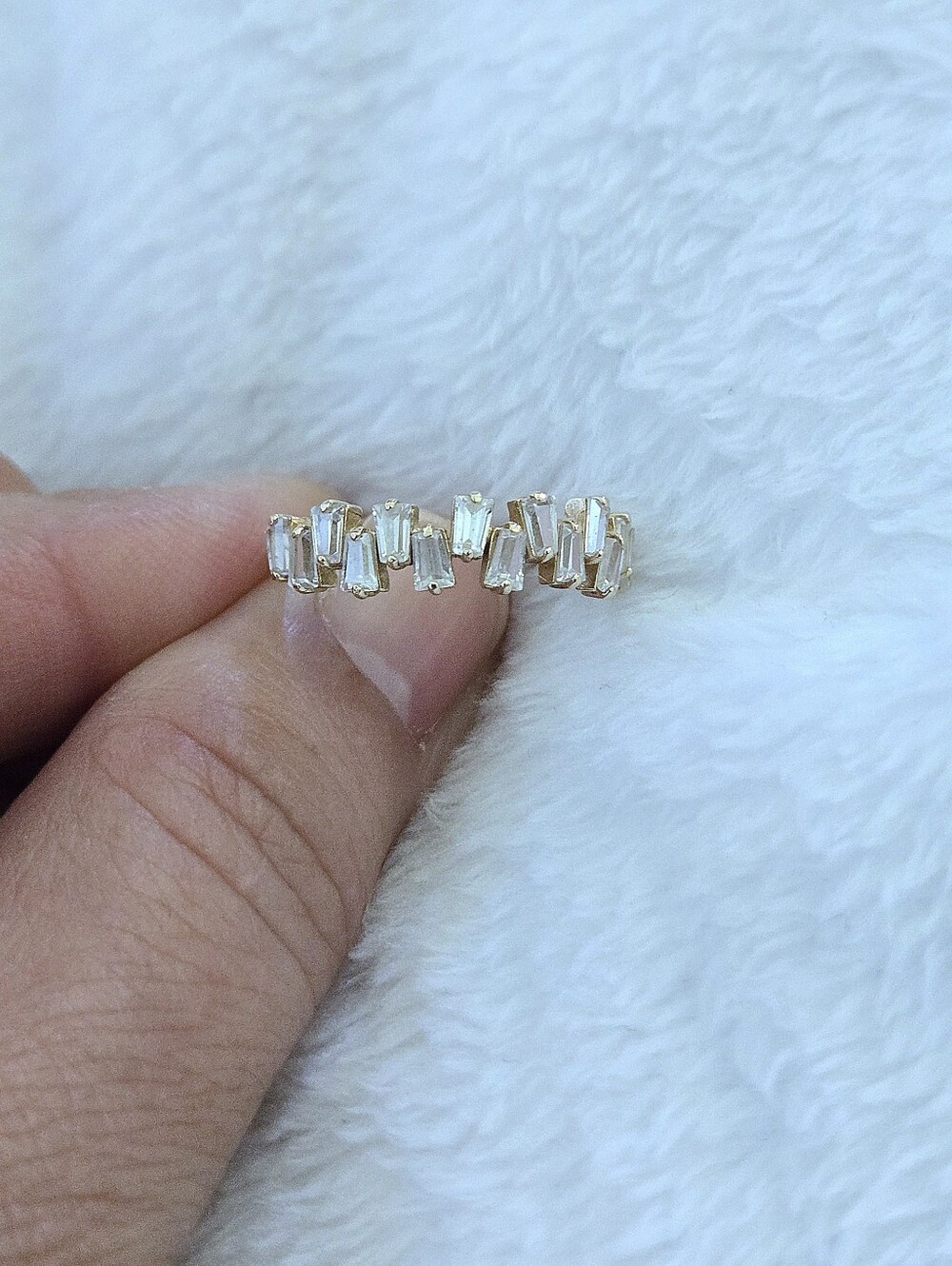 14K Gold💛 Ring💍 with Lab🧪 Created Baguette Diamonds💎